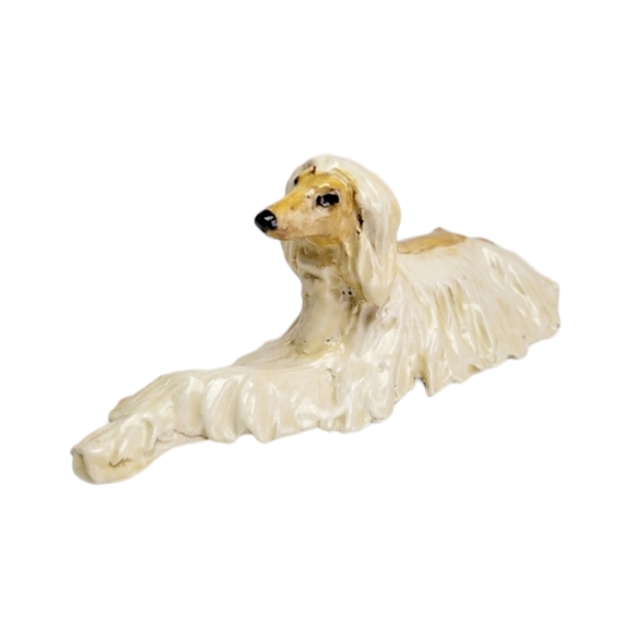 Designs in Clay Lying Afganhound Dog Signed by Donna Eddy 2010' Redlands Ca USA - Picture 2 of 15